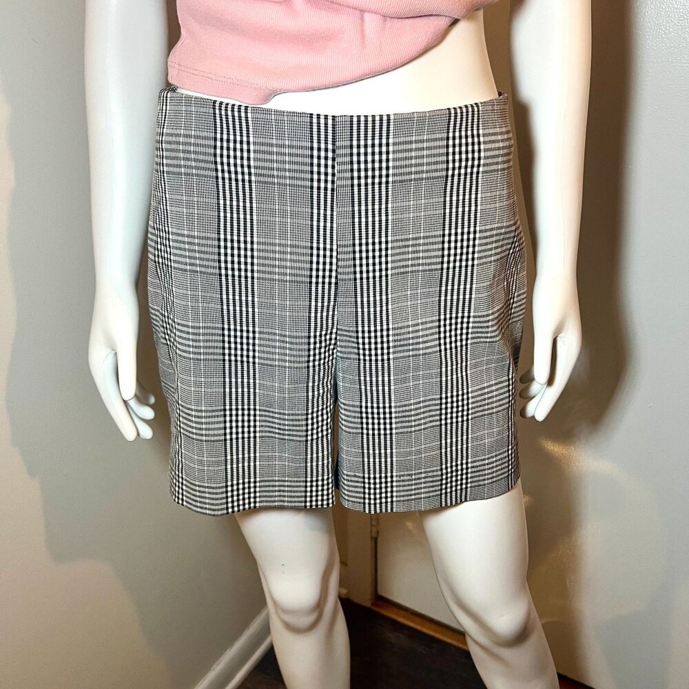 Jules & Leopold Plaid Shorts M Retro 90s Preppy Y2K Office Siren Grunge Punk 60s